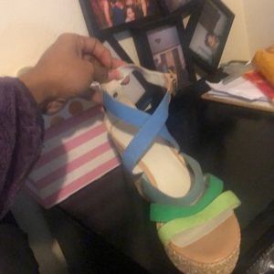 Nine West multiple color wedges